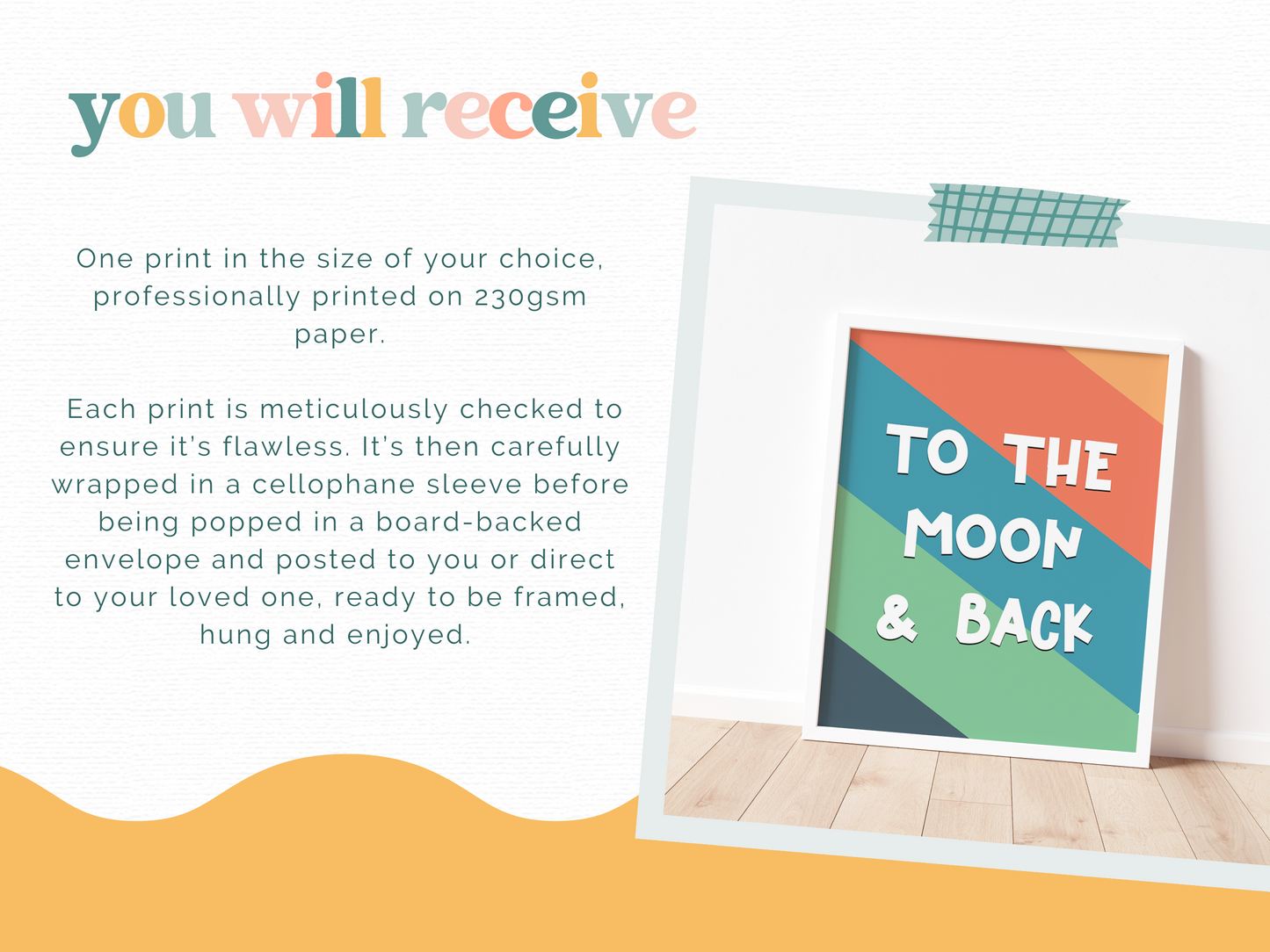 TO THE MOON & BACK Print | Colourful