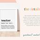 TEACHER Definition Print | Design One