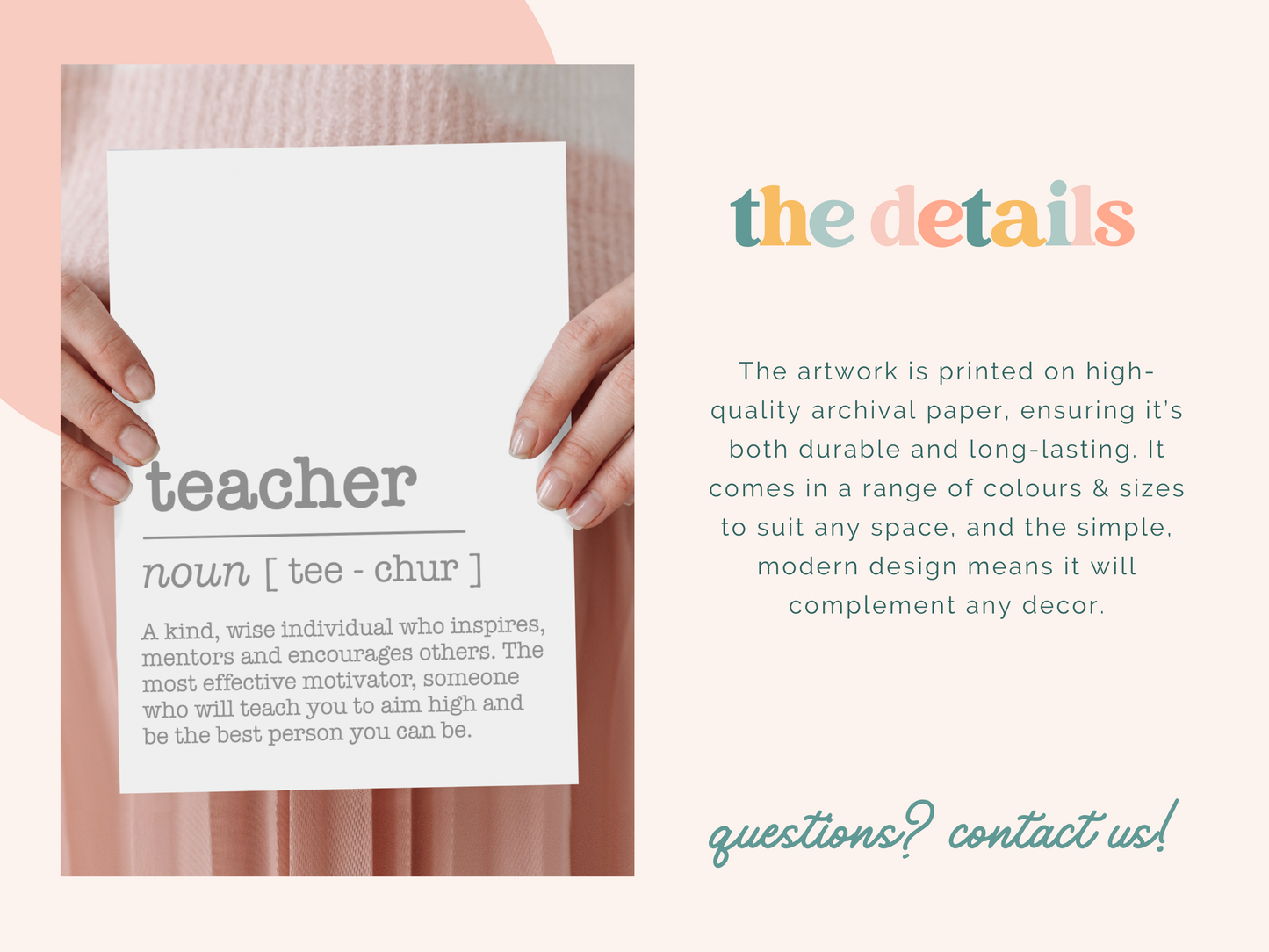 TEACHER Definition Print | Design Two