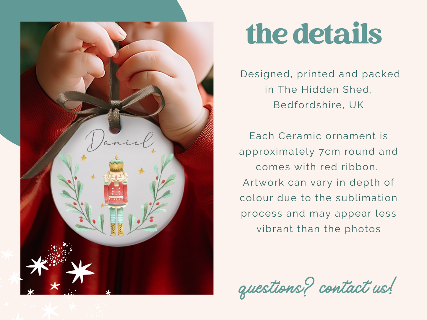 Personalised Ceramic Tree Decoration | Nutcracker