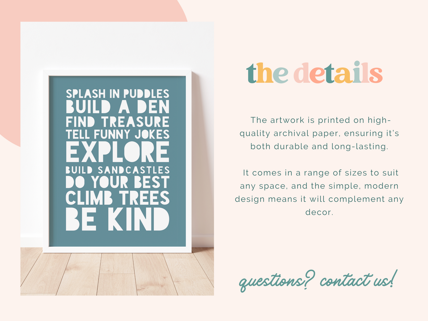 KIDS RULES Print | Coloured Background