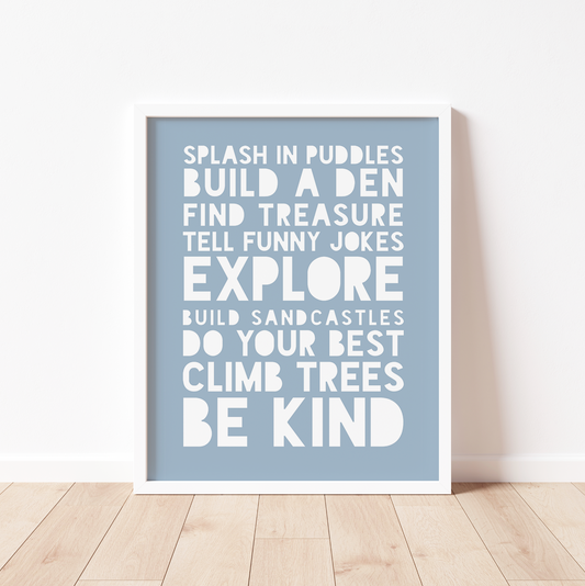 KIDS RULES Print | Coloured Background