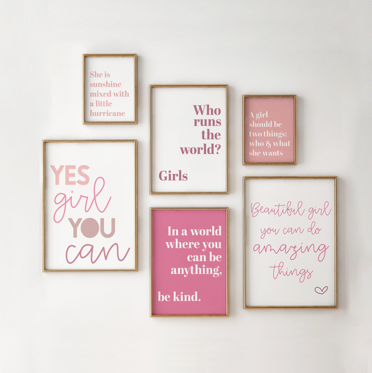 Girls Inspiring Gallery Wall Print Set