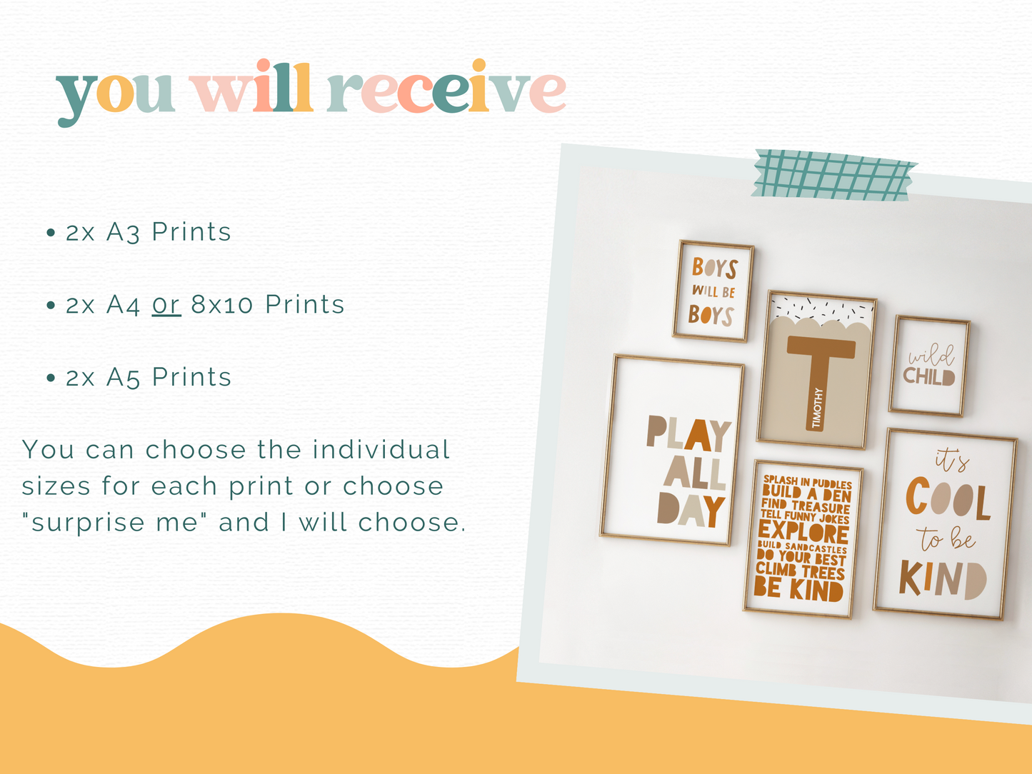 Boys Gallery Wall Print Set | Neutrals