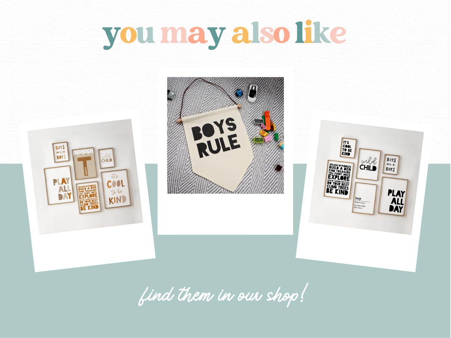 Boys Gallery Wall Print Set | Greens