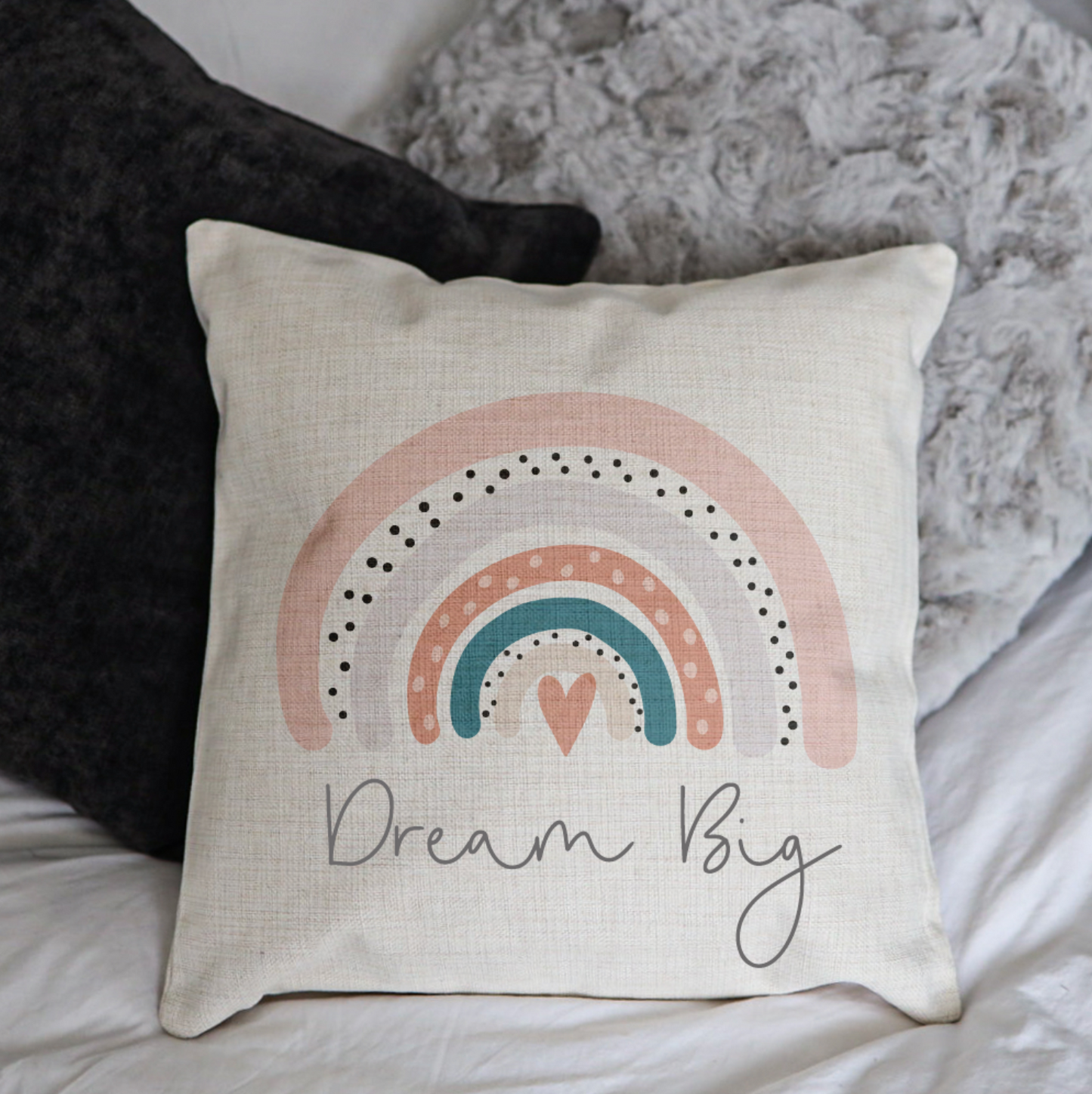 Named Rainbow Cushion | Pinks