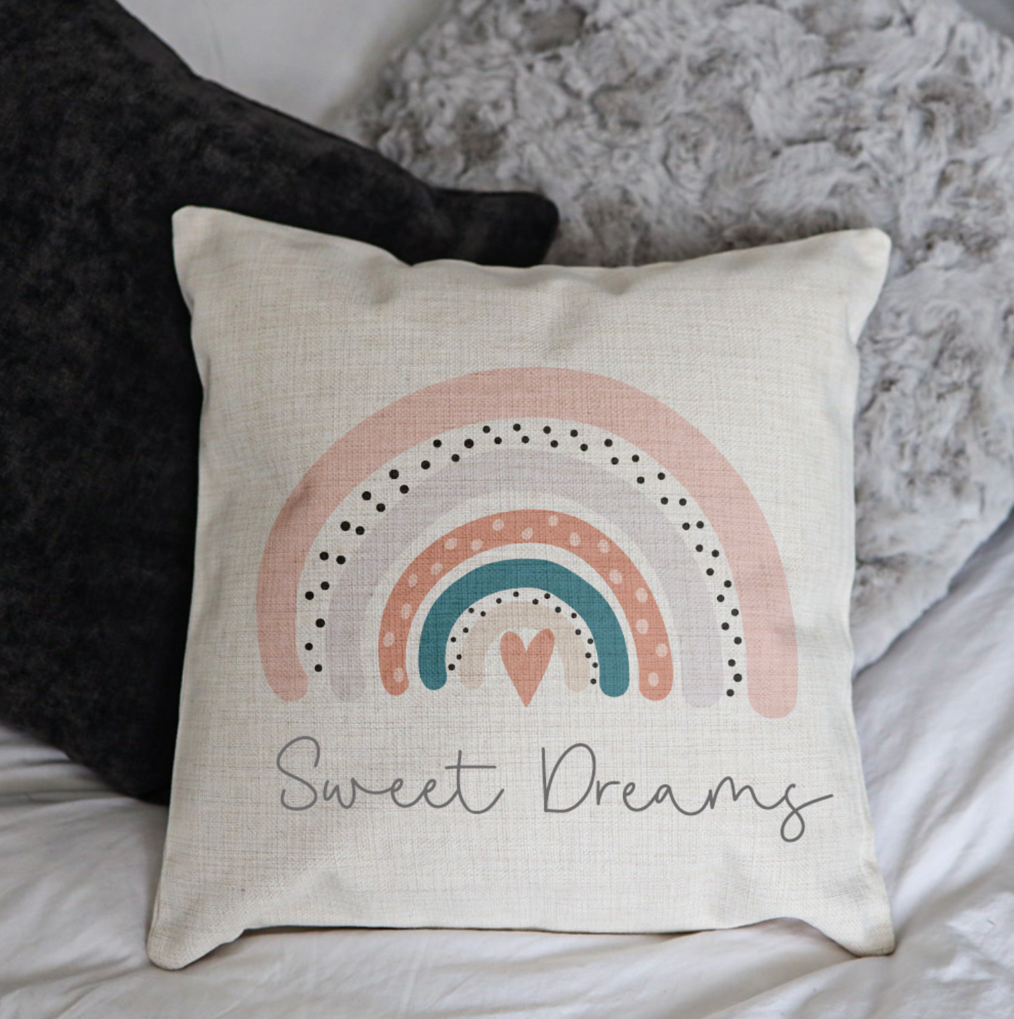 Named Rainbow Cushion | Pinks