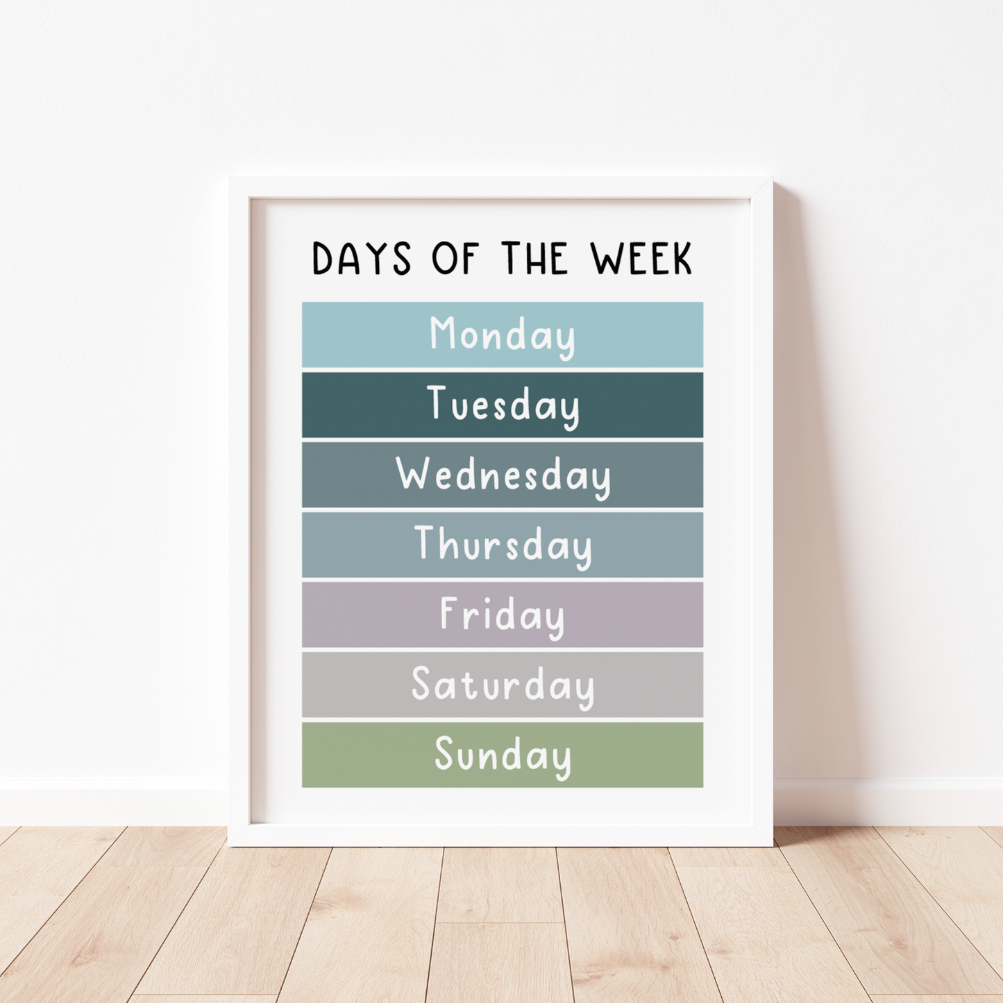 DAYS OF THE WEEK - Educational Print