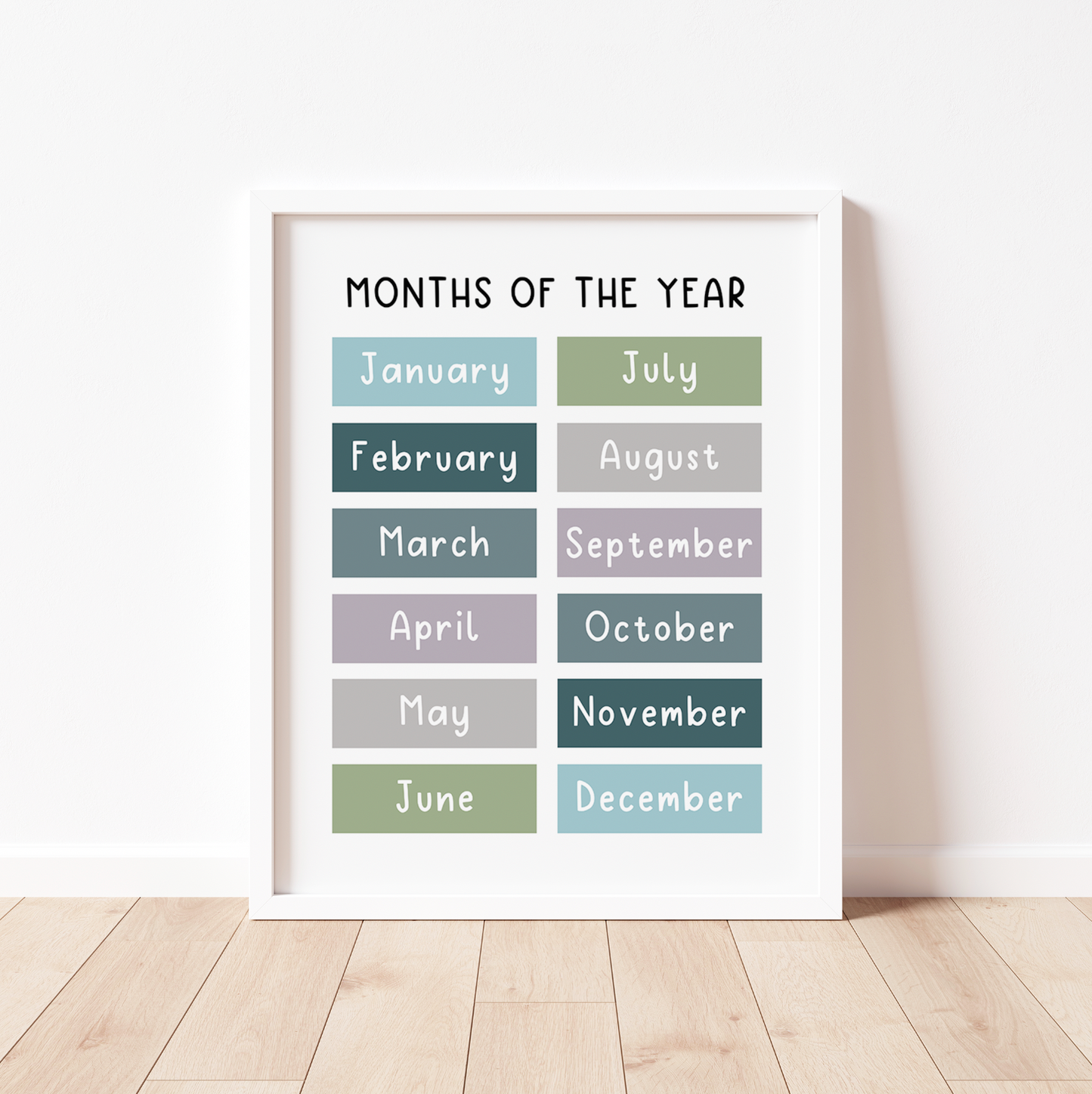 MONTHS OF THE YEAR - Educational Print