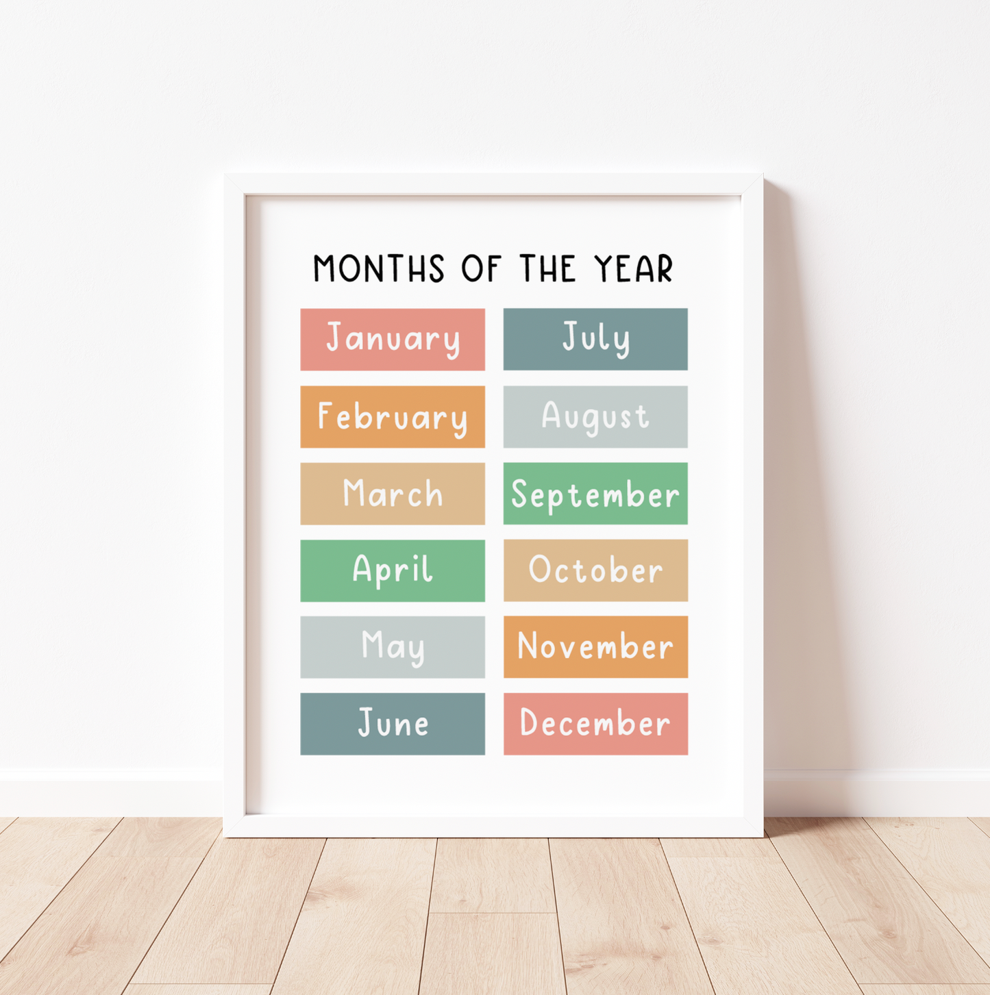 MONTHS OF THE YEAR - Educational Print