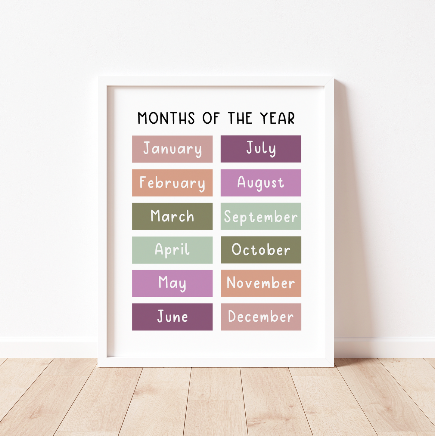 MONTHS OF THE YEAR - Educational Print