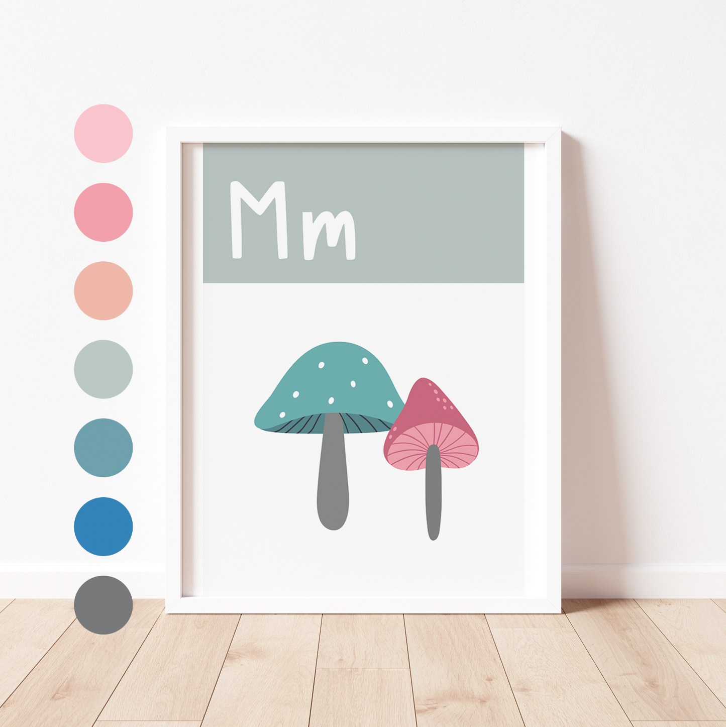 M IS FOR MUSHROOM - Alphabet Print