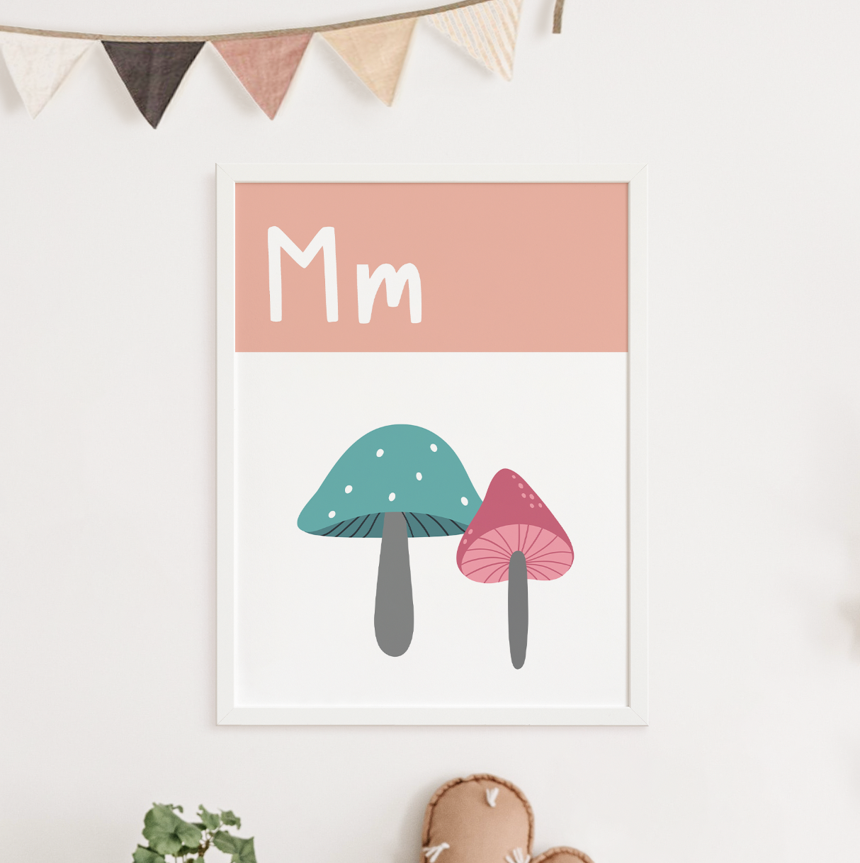 M IS FOR MUSHROOM - Alphabet Print