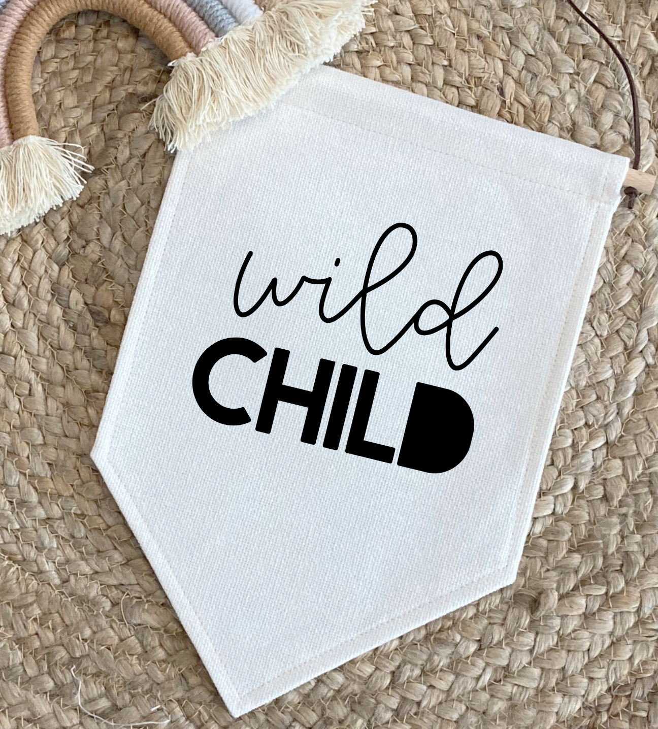 WILD CHILD Linen Hanging Pennant