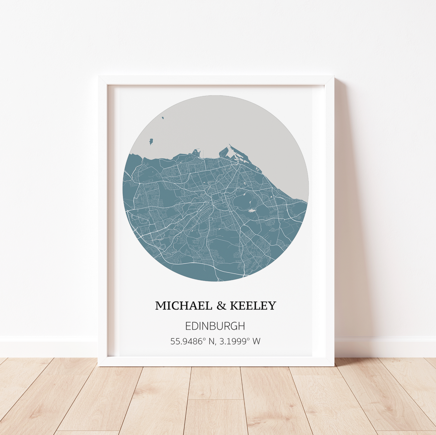 PERSONALISED ROUND MAP Print