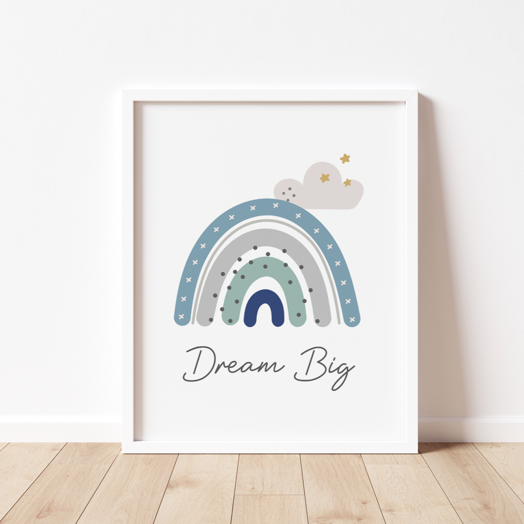 DREAM BIG Cute Rainbow Print