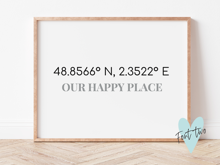 OUR HAPPY PLACE, Co-ordinates PRINT