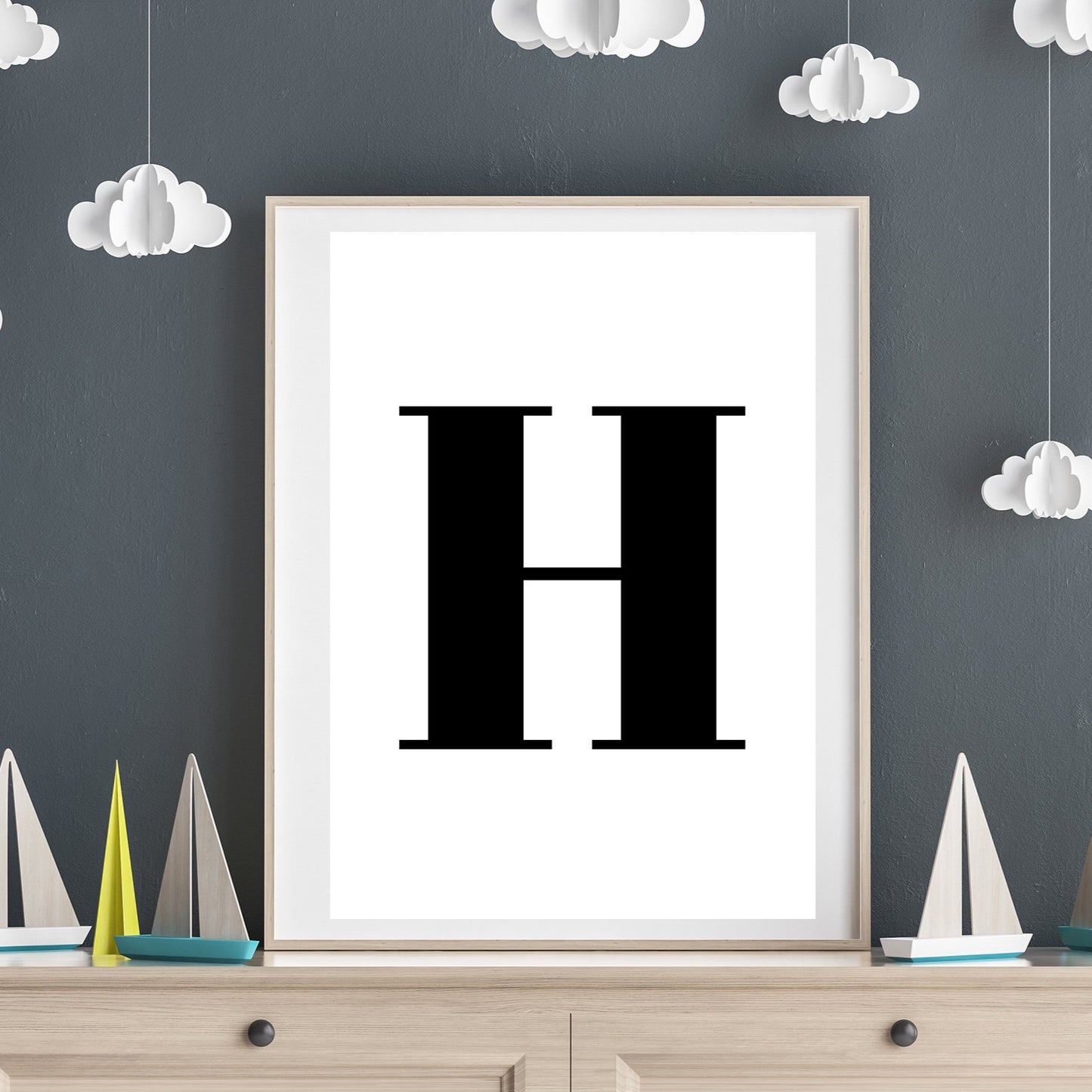 INITIAL MONOCHROME Print