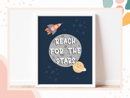 REACH FOR THE STARS Moon Print
