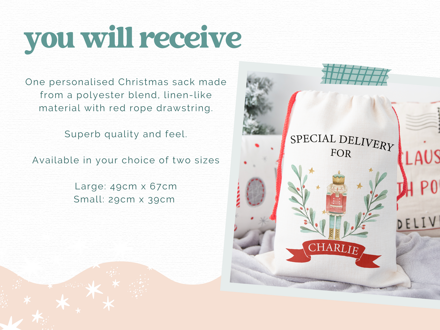PERSONALISED CHRISTMAS SACK | Nutcracker