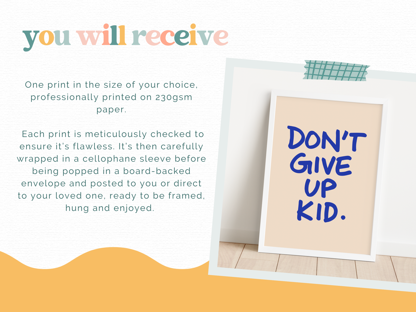 DON'T GIVE UP KID Print