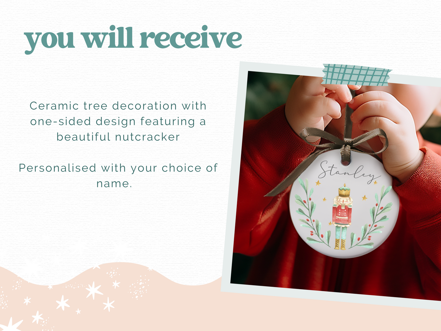 Personalised Ceramic Tree Decoration | Nutcracker