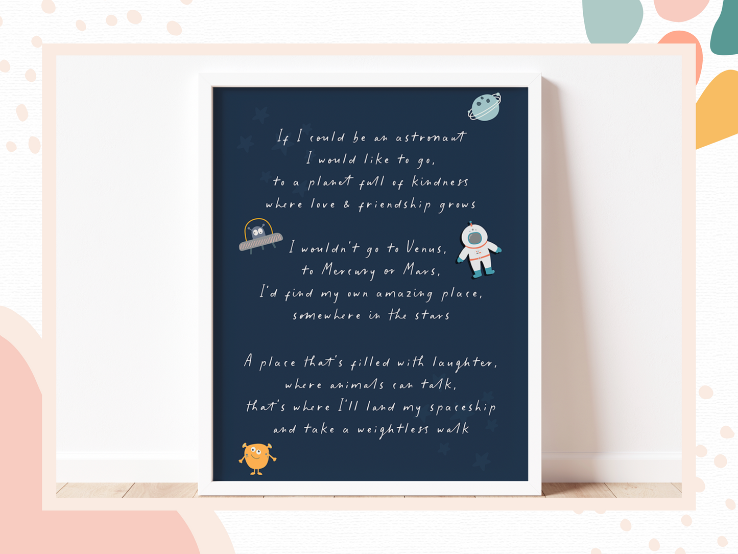 IF I COULD BE AN ASTRONAUT POEM Print