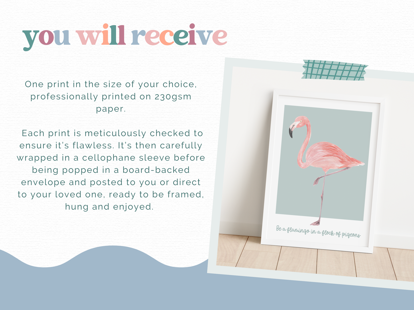 BE A FLAMINGO IN A FLOCK OF PIGEONS Print