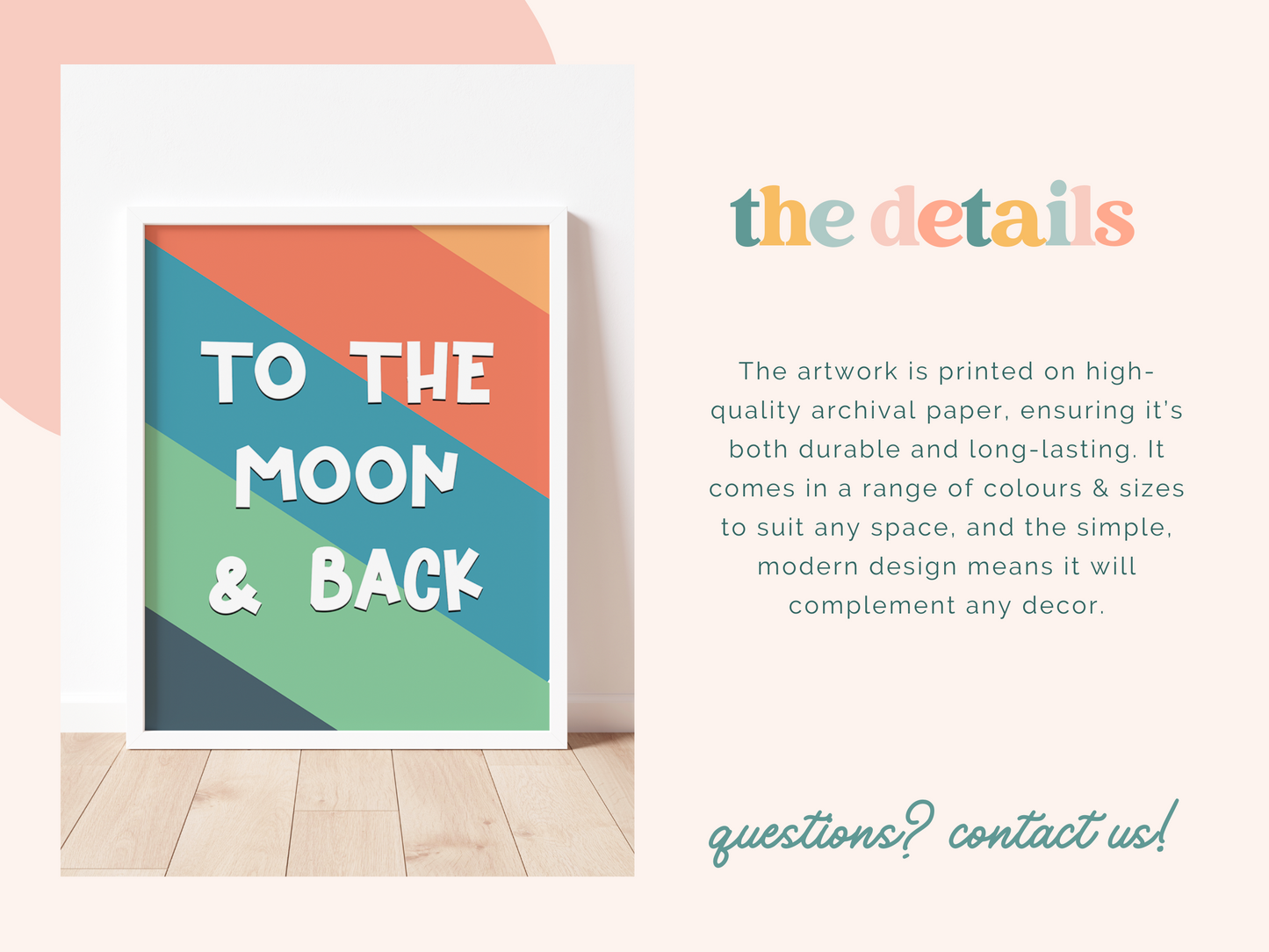 TO THE MOON & BACK Print | Colourful