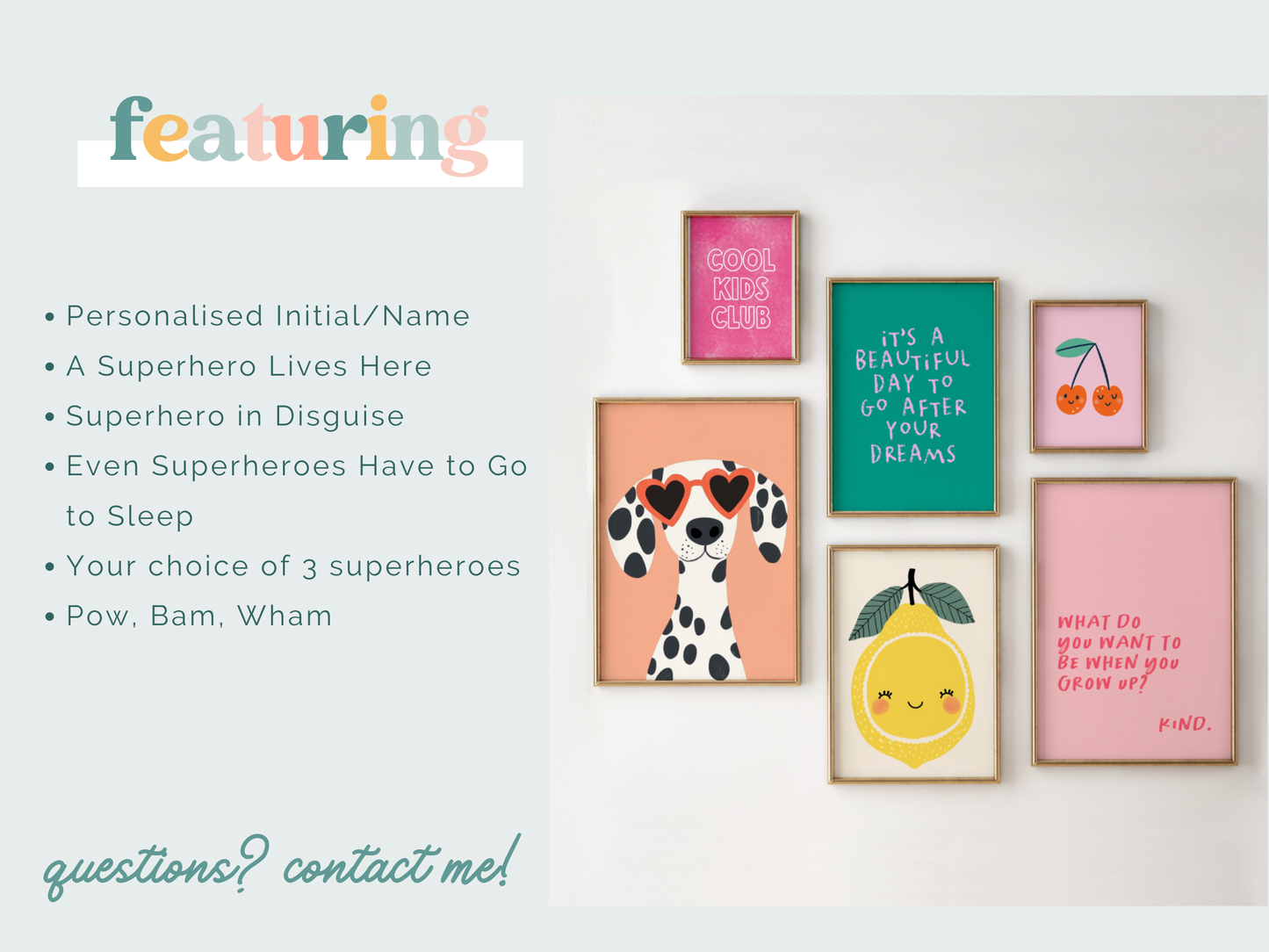 Girls Gallery Wall Print Set