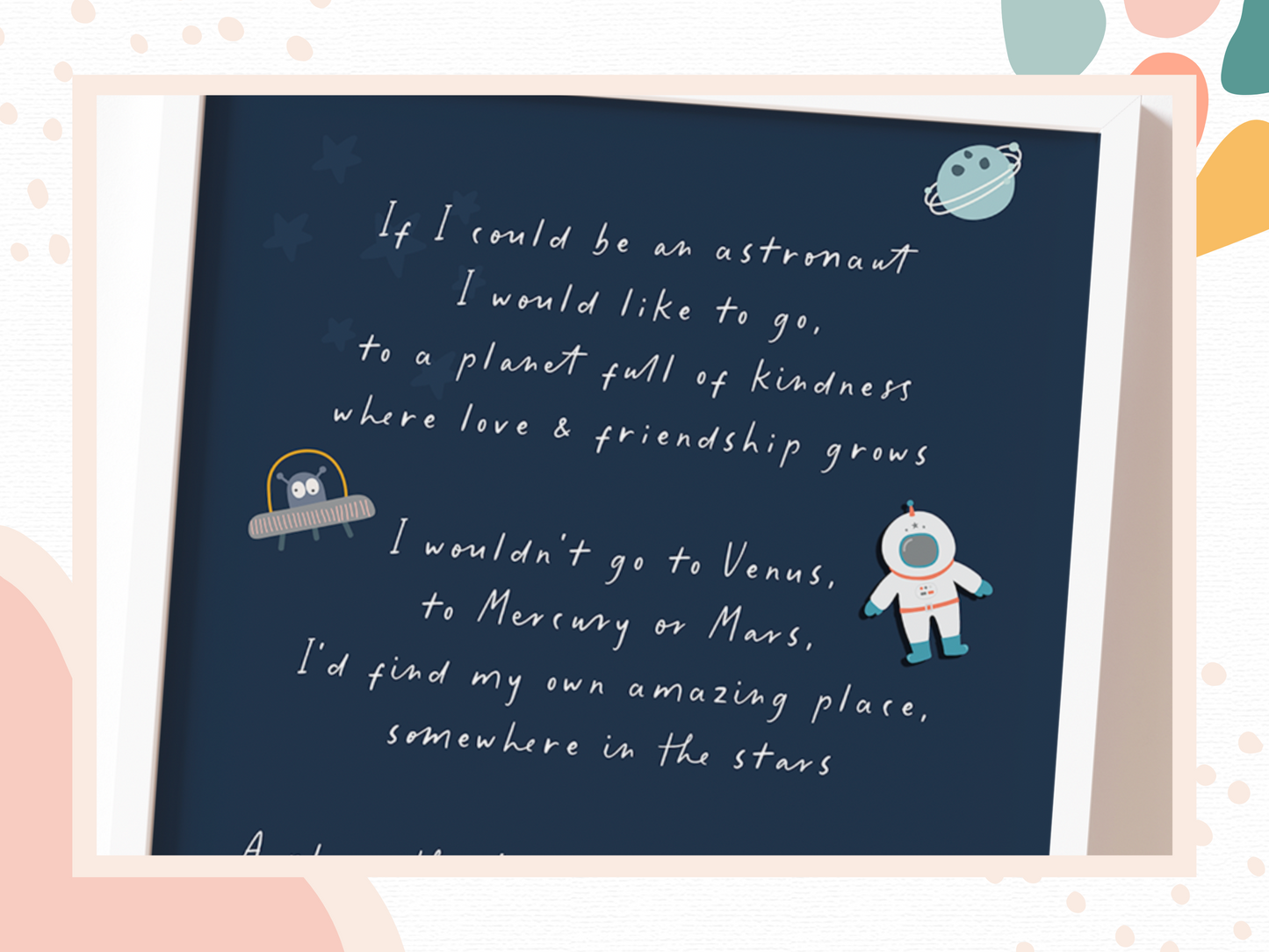 IF I COULD BE AN ASTRONAUT POEM Print