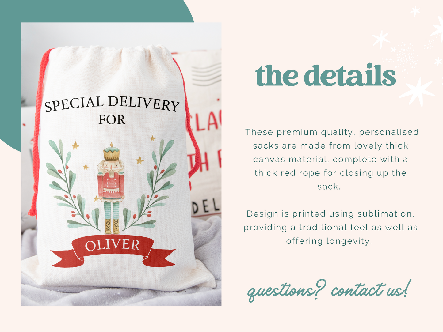 PERSONALISED CHRISTMAS SACK | Nutcracker