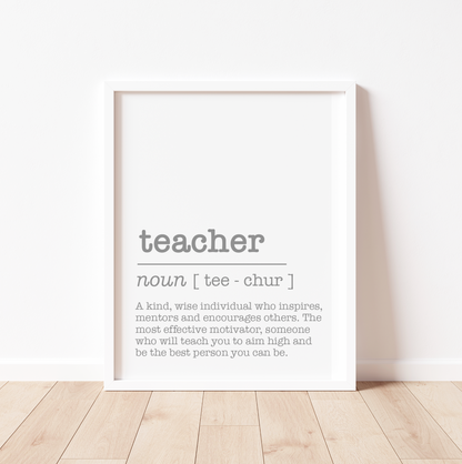 TEACHER Definition Print | Design Two