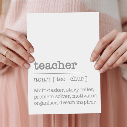 TEACHER Definition Print | Design One