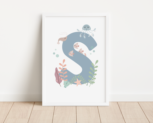 UNDER THE SEA INITIAL Print