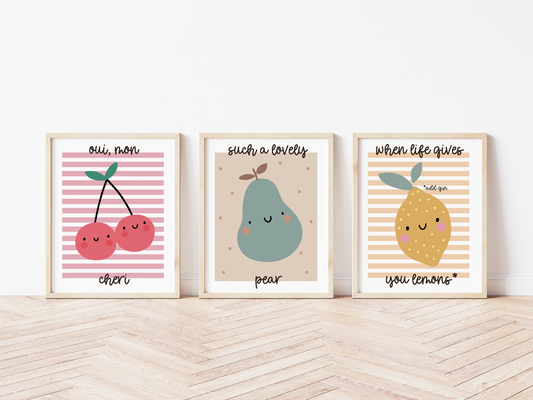 QUIRKY FRUIT Print Set