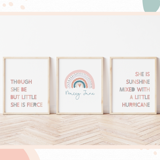 Named Rainbow Set of 3 Prints Set