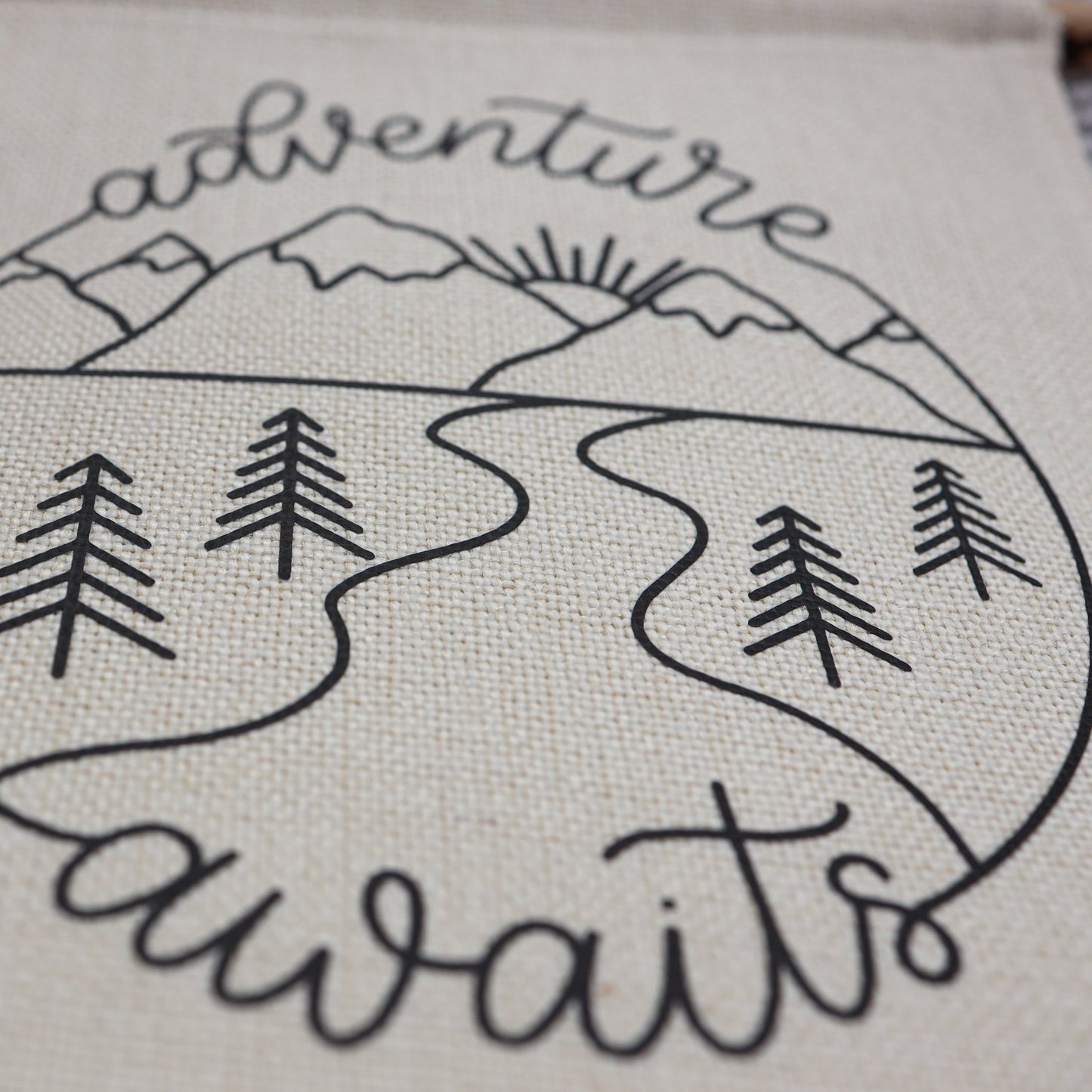 ADVENTURE AWAITS Linen Hanging Pennant