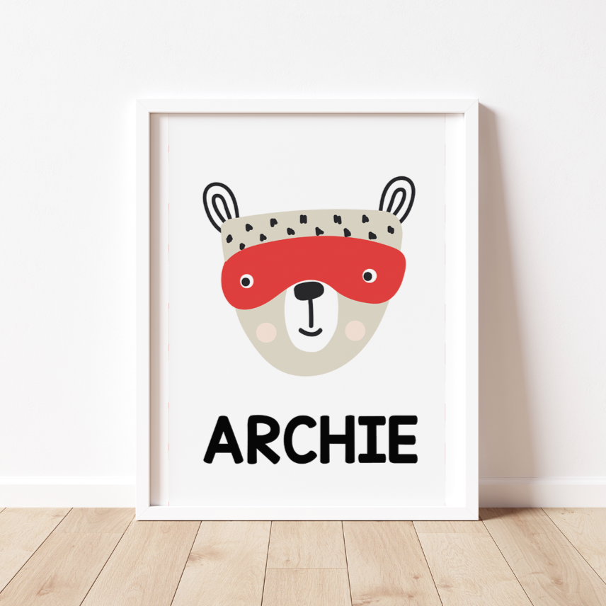 NAMED SUPERHERO ANIMAL PRINT
