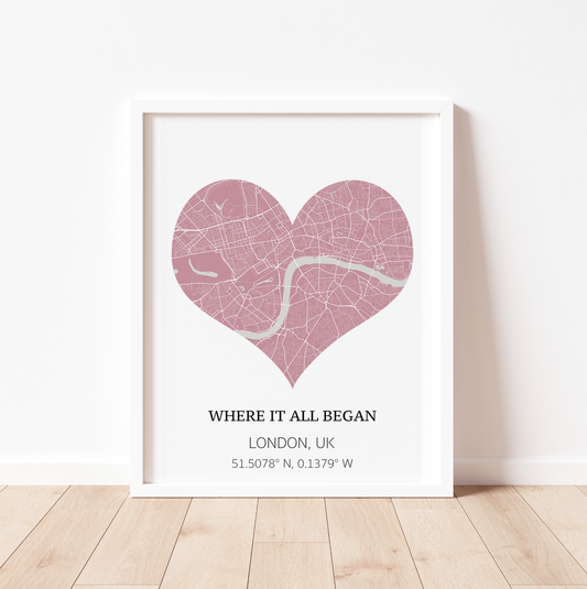 PERSONALISED HEART MAP Print