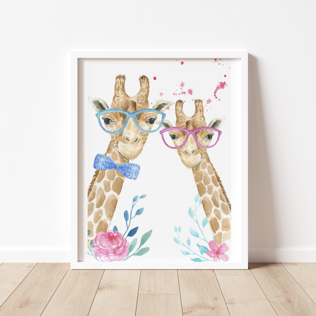 FUN FLORAL GIRAFFE Print