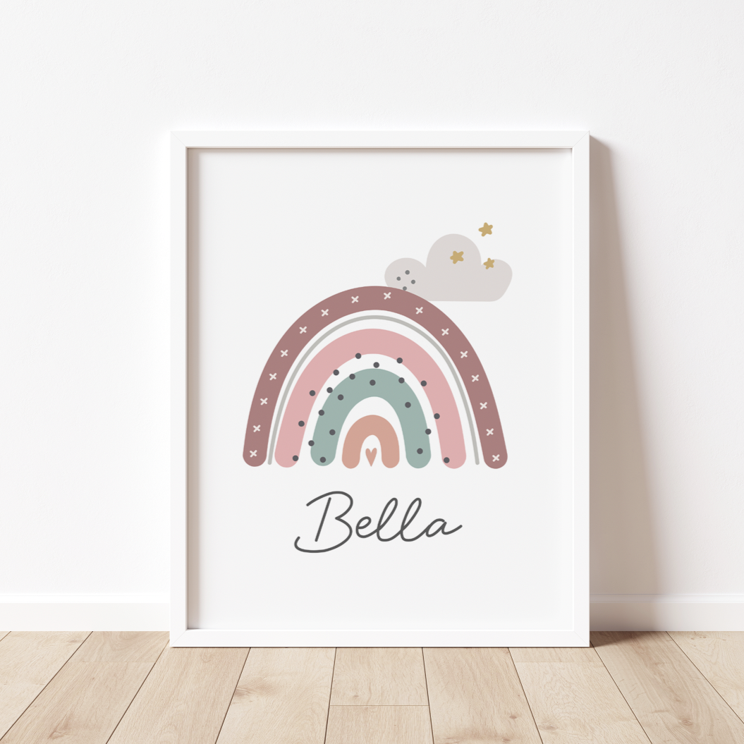 PERSONALISED Cute Rainbow Print