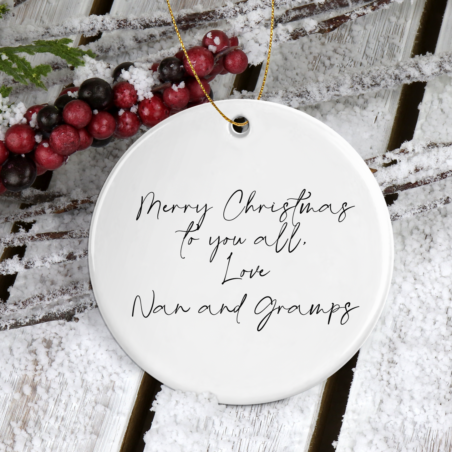 Personalised Ceramic Tree Decoration | Santa's Sleigh