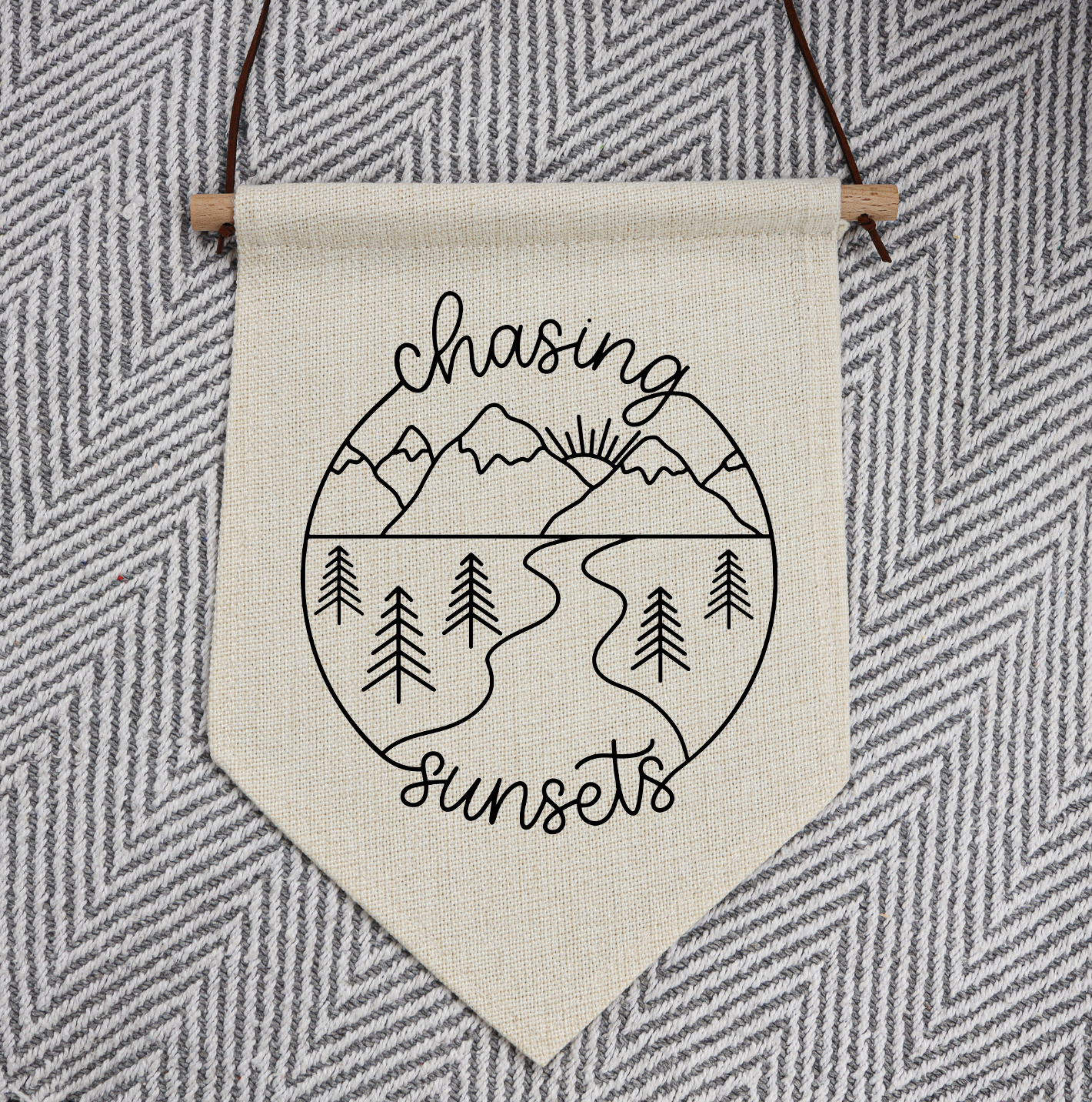 CHASING SUNSETS Linen Hanging Pennant