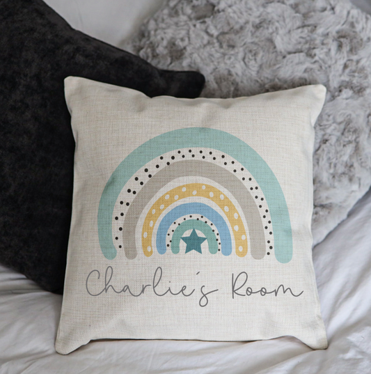 Named Rainbow Cushion | Blues