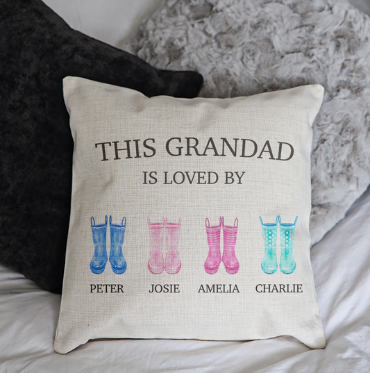PERSONALISED THIS GRANDAD IS LOVED BY Cushion