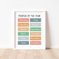 MONTHS OF THE YEAR - Educational Print