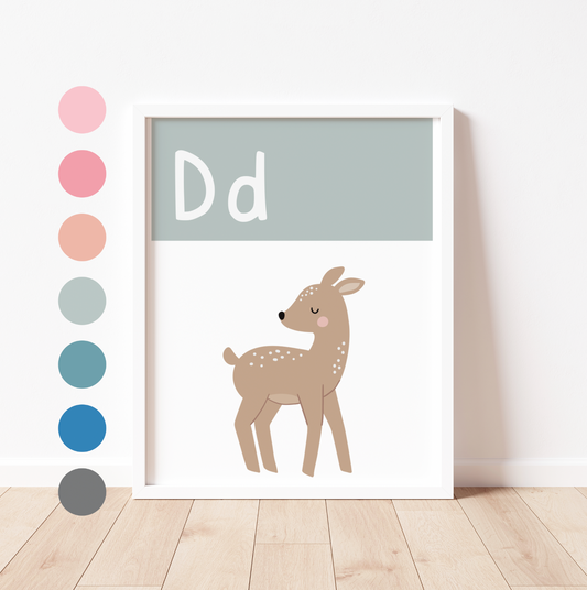 D IS FOR DEER - Alphabet Print