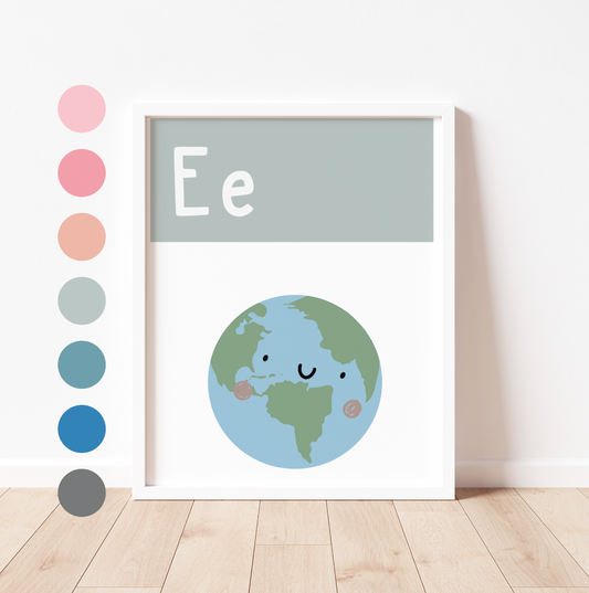 E IS FOR EARTH - Alphabet Print