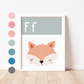 F IS FOR FOX - Alphabet Print